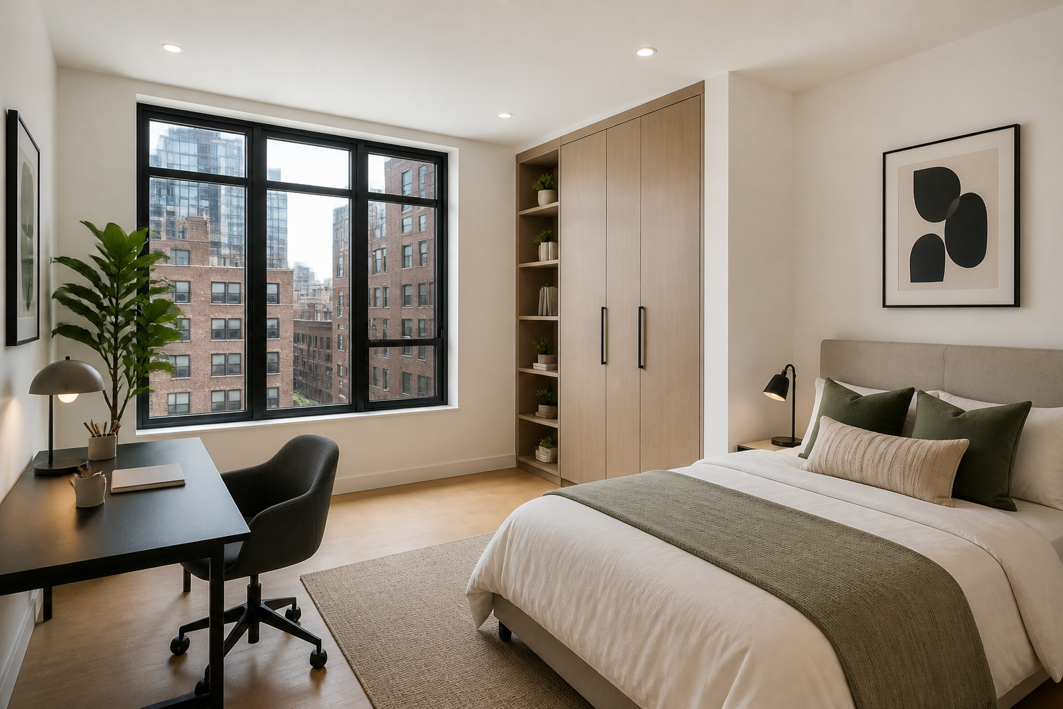 Flexible bedroom and work space